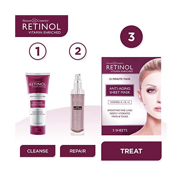 Retinol-Anti-Aging-Sheet-Mask--Hydrating-Vitamin-Enriched-15-Minute-Treatment-With-Collagen-Firms-Face--Exfoliates-for-Improvement-In-Tone-Minimizes-Fine-Lines-Wrinkles-For-Noticeable-Difference Retinol Anti-Aging Sheet Mask â Hydrating Vitamin-Enriched 15 Minute Treatment With Collagen Firms Face â Exfoliates for Improvement In Tone & Minimizes Fine Lines & Wrinkles For Noticeable Difference