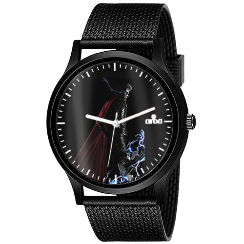 AROA Watch New Watch for Thor God of Thunder Model : 742 Black Metal Type Analog Black Strap Watch Black Dial for Men Stylish Watch for Boys (B0C7MWMLS5) Amazon Price History, Amazon Price Tracker