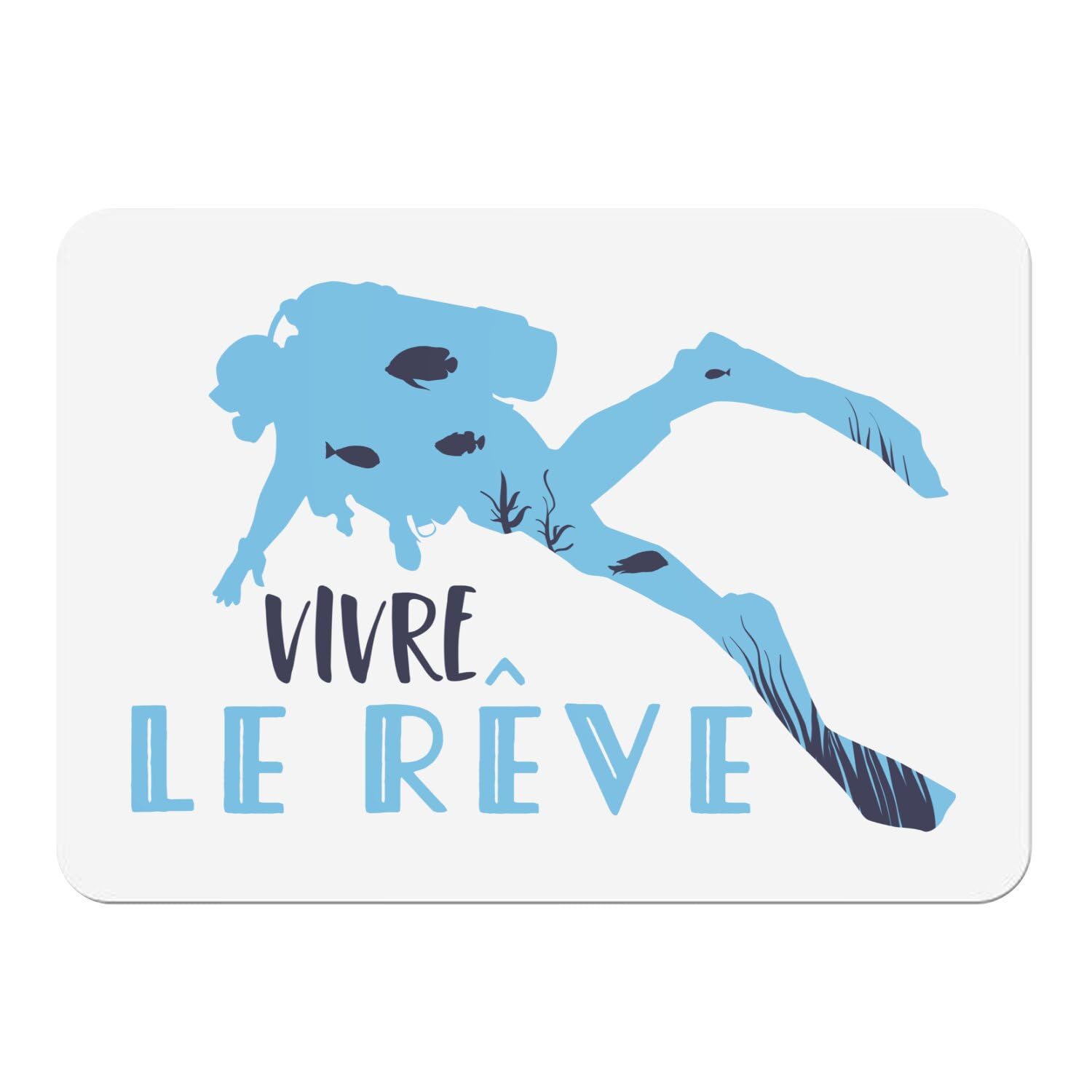 Sets de table blanc en liège grand format Vivre Le Rêve réeclifs de mer 4 pièces