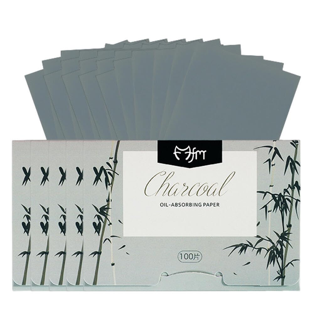Goodern 500 Counts Oil Blotting Sheets for Face,Oil Absorbing Sheets Oil Control Face Wipes Tissues,Facial Care Makeup Blotting Paper for Oily Skin,Oil-absorbing Blotting Papers for Women Men-Grey