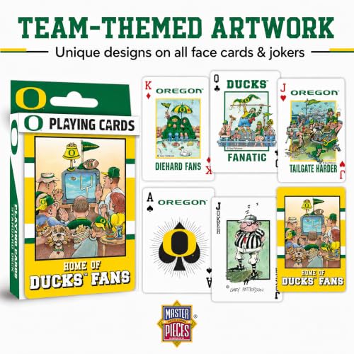 Image of Masterpieces Officially Licensed NCAA Oregon Ducks Playing Cards for Fans - 54 Card Deck for Adults