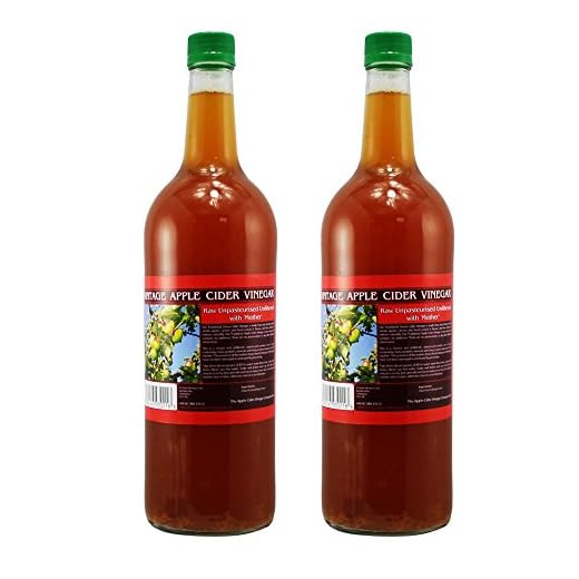 Vintage Apple Cider Vinäger Tonic med "Mother" – 1 000 ml naturlig rå ofiltrerad glasflaska – 2-pack