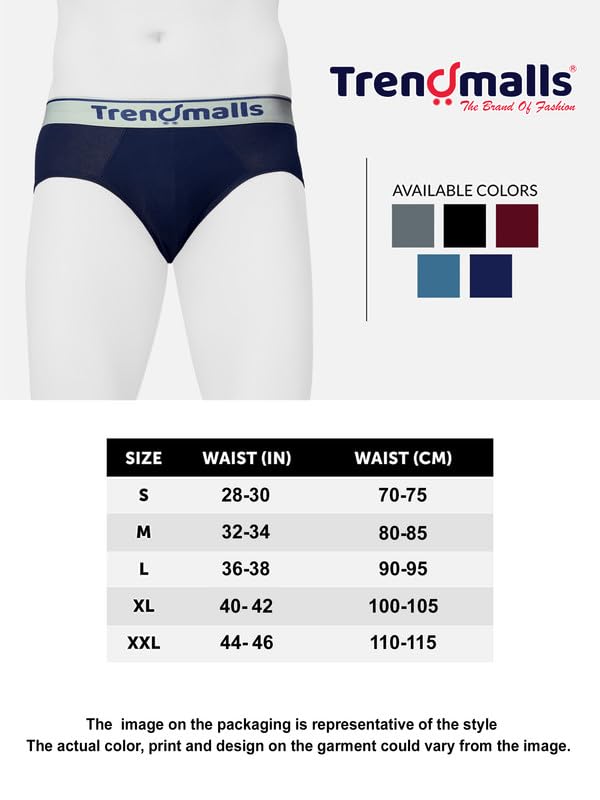 Image of TRENDMALLS Men's Birla Micromodal Regular Fit Solid Men Underwear Briefs with No Marks Waistband