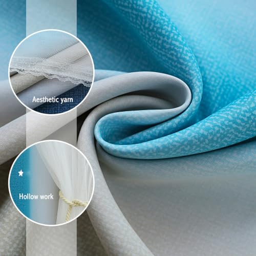 Image of Anytime Double Layer Dreamy Star Blackout Curtain 1 Panel W52 x L80,Blue