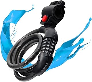 EVANEM 5 Chain Lock Scooter Lock Motorcycle Cable Lock Bike Locks Motorcycle Bike Cable Bike Lock Bike Cable Lock Password Bicycle Lock Black Mountain Bike Cycle Bike