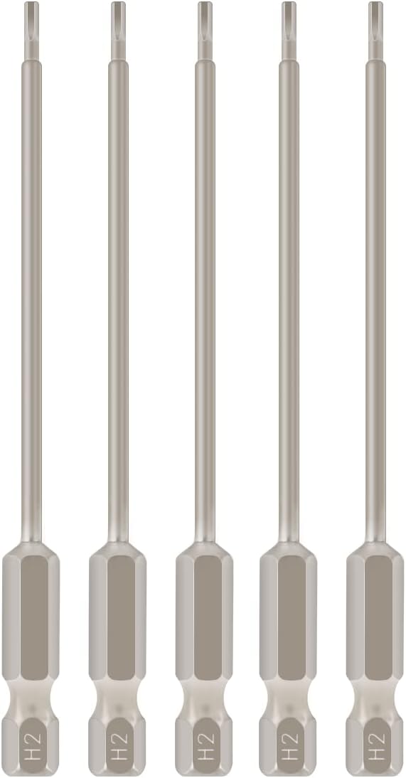 Allen Wrench Drill Bits Metric Hex Bit Set - H2.0 Magnetic 1/4 Inch Hex Shank 4 Inch Long 5 Pieces