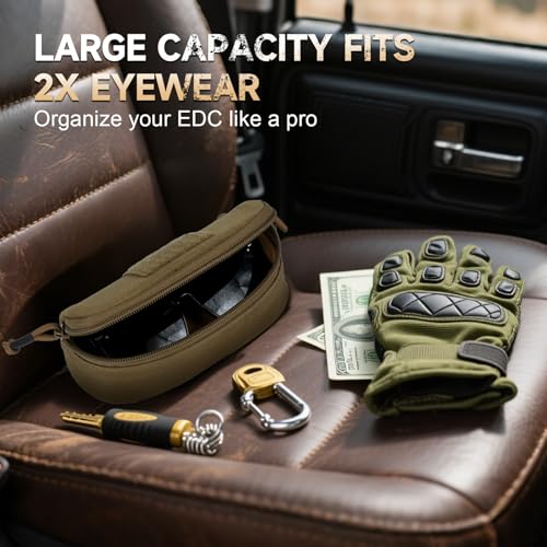 Image of Tactical Molle Glasses Case, Shockproof Eyeglass Pouch, Sunglass Case Hard Shell Protects Glasses