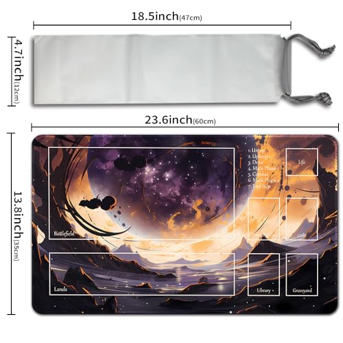 Gra planszowa MTG maty do gry + bezpłatna wodoszczelna torba, Stitched Edges,Smooth Rubber Surface, MTG PlayMat with Zone karty kolekcjonerskie i akcesoria (An Original MTG Playmat) (ze strefą, MTG