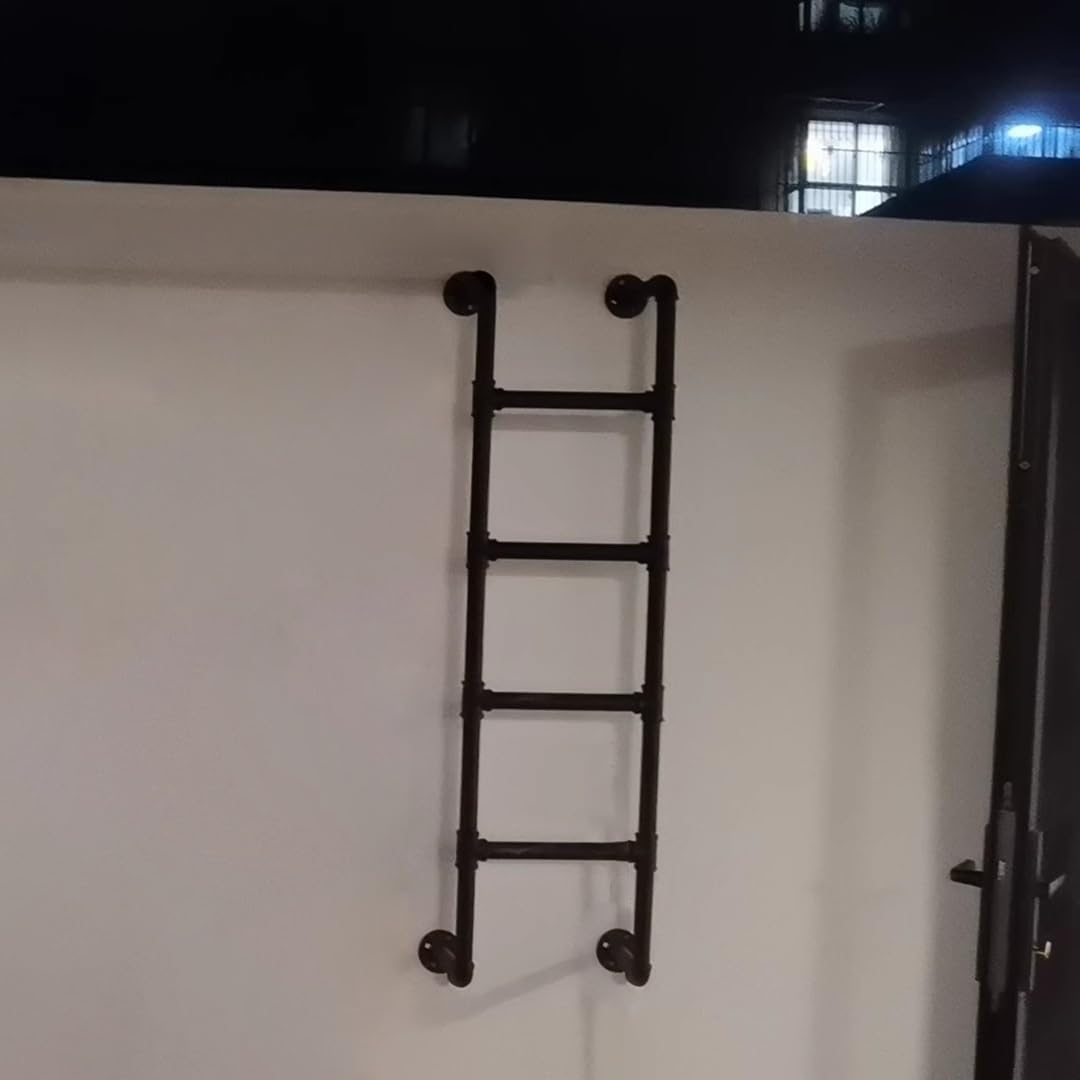 AviiSo Scaletta per Letto per tetto/garage esterno, Scale sospese fissate al muro, Scaletta per letto a castello con raccordi, Carico 150 kg(Black,3.3ft/100cm/39.4in)