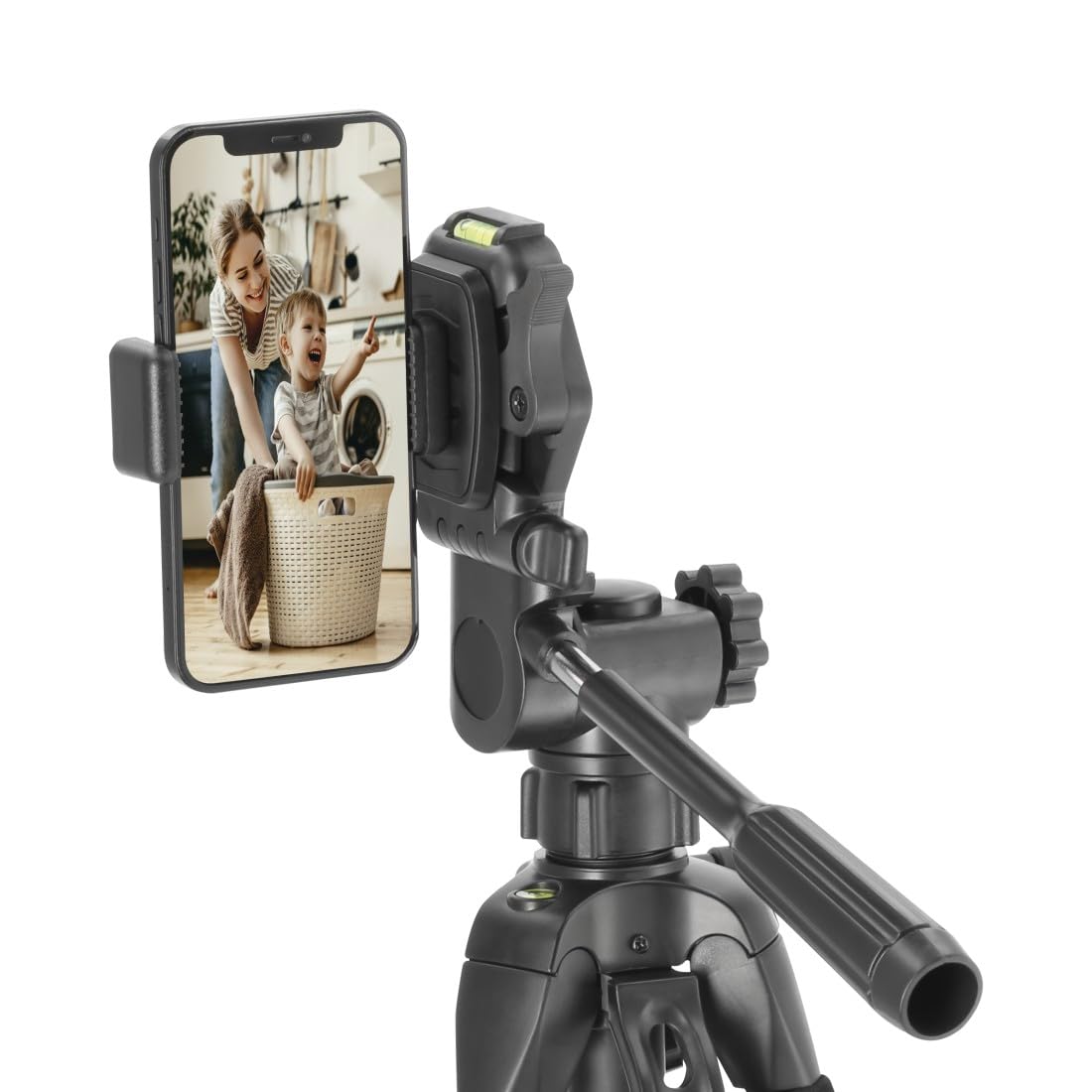 Hama Statyw do kamery Action 153 3D (lekki statyw fotograficzny z uchwytem na telefon komórkowy, tripod o wysokości 60-153 cm, trójnożny statyw z głowicą 3-drożną, statyw do lustrzanki, pasuje do