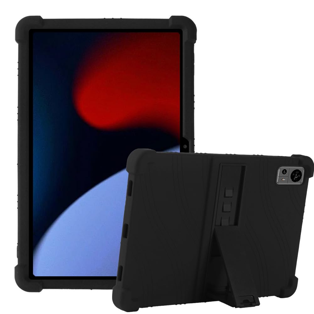 for TECLAST Tablet 12 inch Android 14 Tablets T60 Case Shockproof Soft Silicone with Kickstand Lightweight Kids Friendly Protective Shell TECLAST Tablet 12 inch Android 14 Tablets T60 - Black