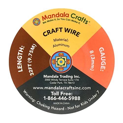 image for Mandala Crafts 8 Gauge Anodized Aluminum Craft Wire for Jewelry Making