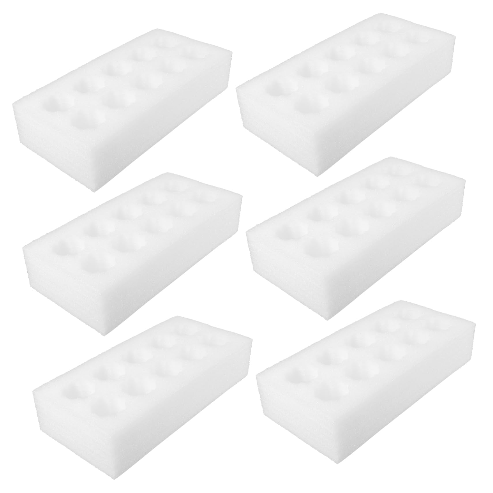 Lot de 6 boîtes à œufs en mousse EPE résistantes aux chocs et incassables - 10 compartiments - Blanc - Pour le transport et le stockage des œufs