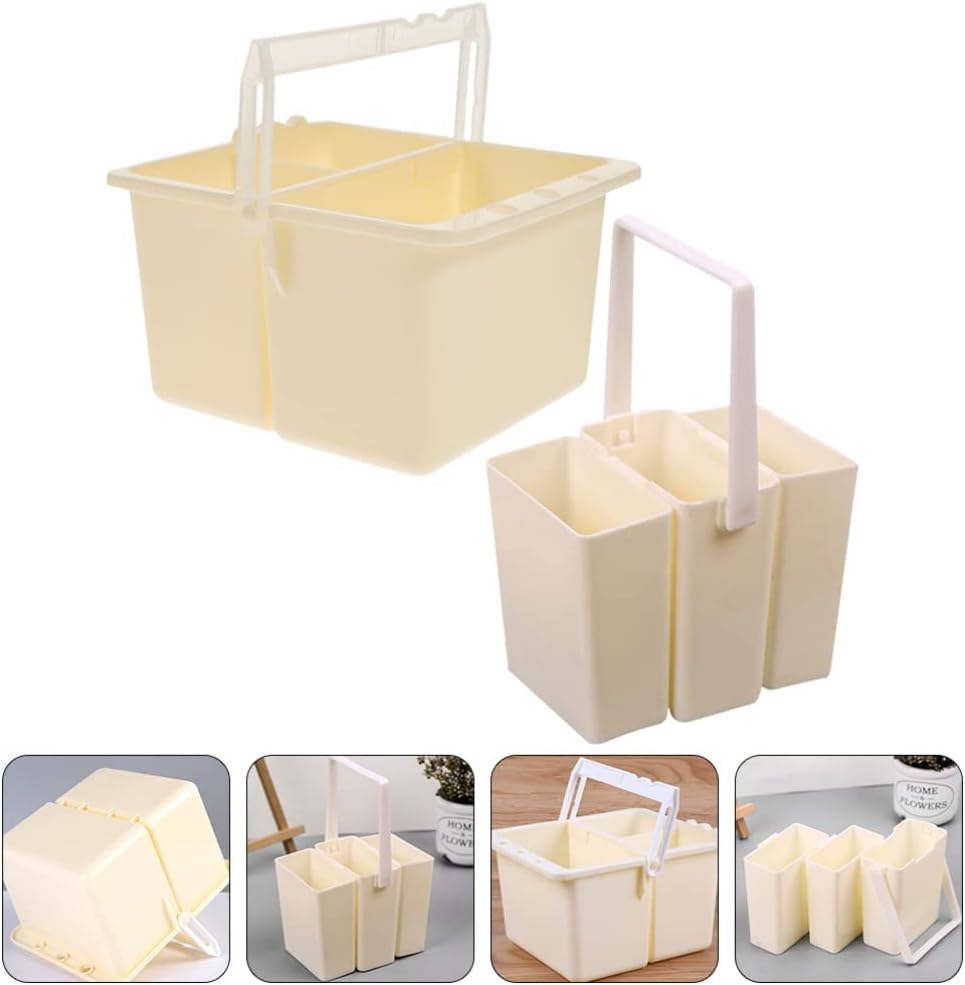 VICASKY 2Pcs Paint Brush Basin - Brush Washing Bucket Portable Detachable Multifunction Watercolor Painting, Brush Container Watercolor Brush Basin for Acrylic Brush