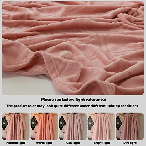 Ht&Pj Throw Blanket Super Soft Cozy Lightweight Flannel Fleece Blankets For Bed, Sofa, Couch, Living Room All Seasons - Pink, 50X60In #TOP4