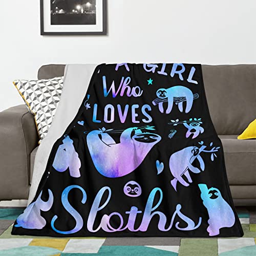 Image of Sloth Gifts for Women Girls Boys, Cozy Soft Fleece Throw Blanket for Bed Couch Travel Car Seat, Birthday Gifts for Moms from Daughter Son Mothers Day Christmas, Room Home Decor 60 inch x 50 inch
