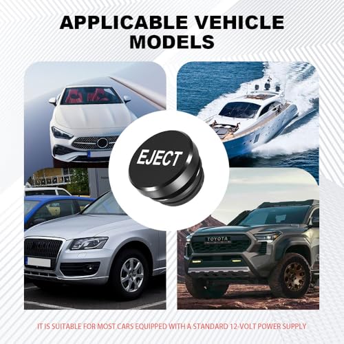 Image of Cigarette Lighter Plug Cover Billet Aluminum Cigarette Lighter Plug, Eject Button Car Cigarette Lighter, Fits All Vehicles with Standard 12 Volt Power Source Aluminum Dustproof Plug