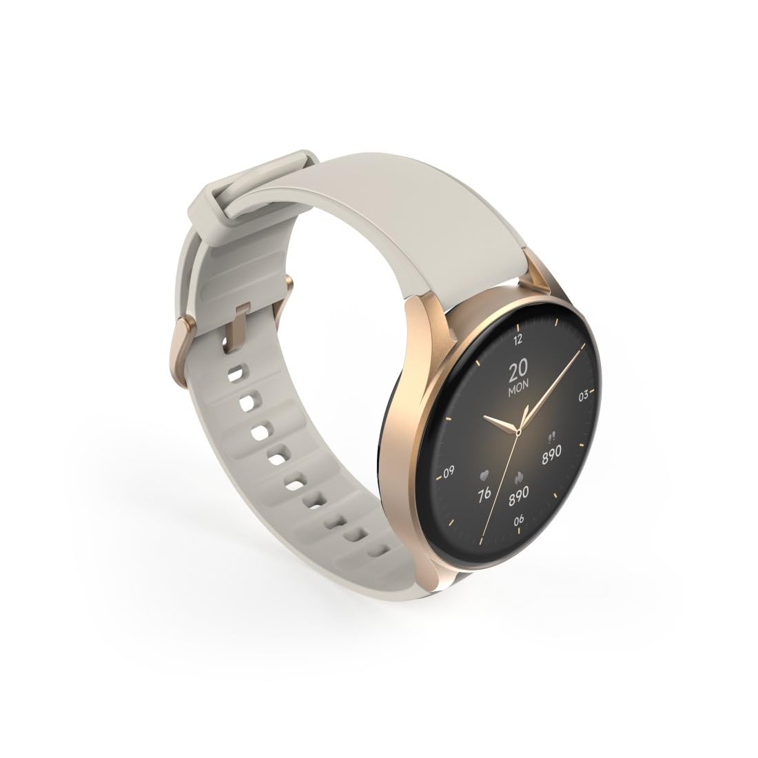 Hama | Reloj Inteligente 1.32" (Smartwatch Resistente al Agua IP68, GPS, análisis sueño, frecuencia Cardiaca, Monitor de hasta 100 Actividades, Pantalla táctil) Beige Oro