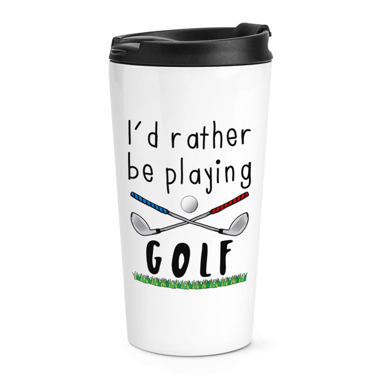 Gift Base White I'd Rather Be Playing Golf Travel Mug Cup