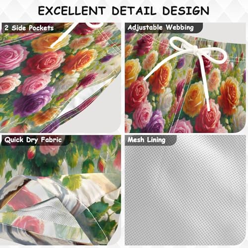 Roses Window Flowers Boys Swim Trunks Quick Dry Toddler Swimsuit Boy Bathing Suits Swimwear Board Shorts 4T3