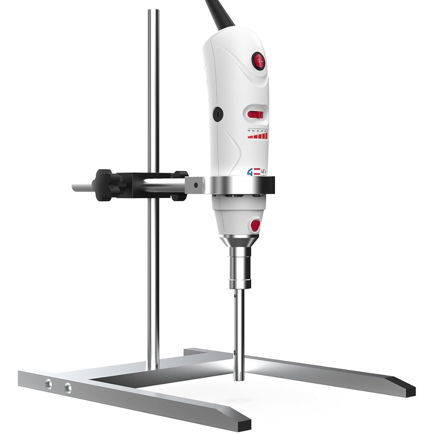 4E's USA Lab Handheld Homogenizer, High Speed Disperser Emulsifier Mixer, 10 Speed Level from 8,000 to 30,000RPM, 316L Stainless Steel 10mm Probe for 1-250ml Sample, Max Viscosity 5000mPas