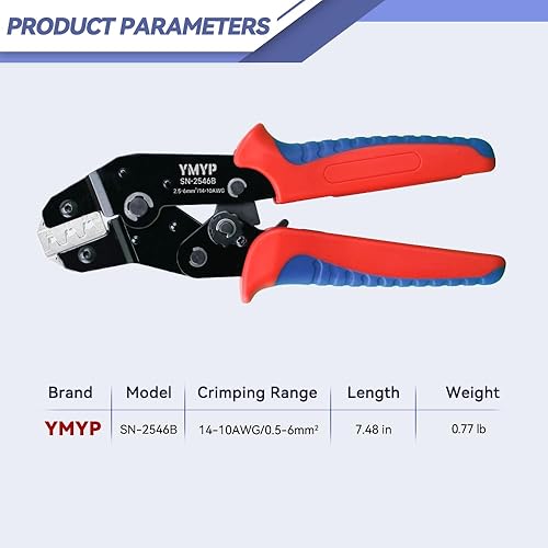 Miniatura 2 de Herramienta de prensado de cables fotovoltaicos para paneles solares, crimpadora para conectores solares AWG 14-10 (2,546 mm), pilers ligeros de 7