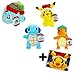 Produktbild Lively Moments Pokemon 4 Plüschfiguren Pikachu, Schiggy, Bisasam und Glumanda - Spezial Winter Edition + GRATIS Grußkarte Weihnachtspikachu