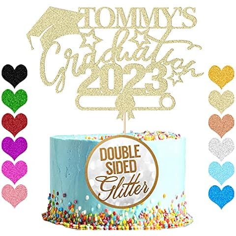 Personalised Cake Topper Congrats Graduation Class of 2023 Double Sided Glitter Card Customized Any Name Cover
