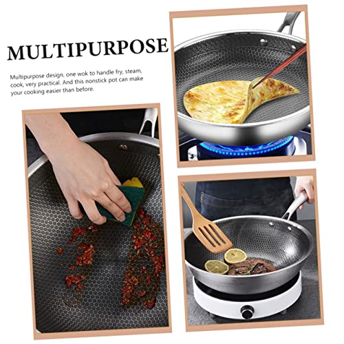 Wok de acero inoxidable con superficie antiadherente panal miniatura 3