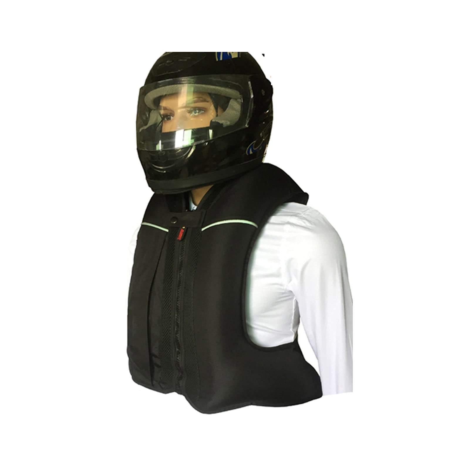 Kamizelka motocyklowa dla kobiet i mężczyzn, z poduszką powietrzną, nadaje się do motocykli i samochodów terenowych (Unisex) (S-2XL, 2 kolory), wyposażenie rowerowe, czarny, L