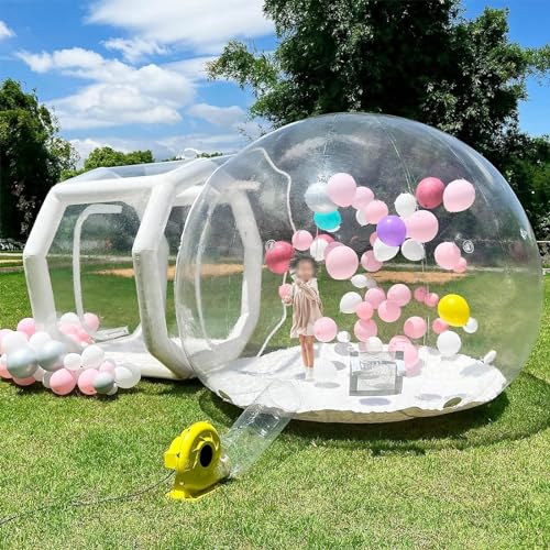 Tente gonflable à bulles transparente pour camping extérieur jardin famille étanche avec pompe
