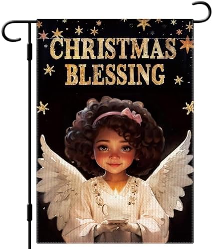 DLZDN Black Girl Blessing Garden Flag Christian Garden Flag 12×18...