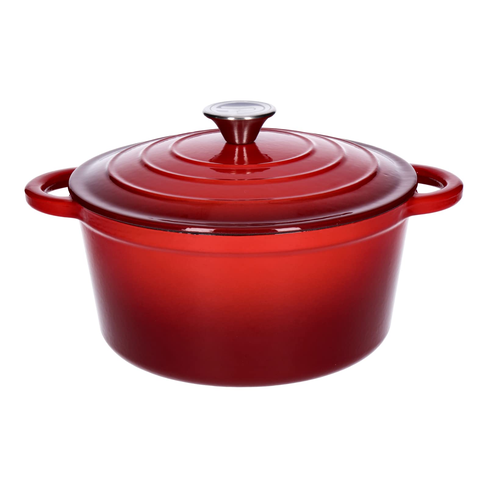 Rondel, rondel do mięsa z emaliowanego żeliwa z pokrywką 3,5L, śr.24cm, uchwyt ze stali nierdzewnej, nadaje się do wszystkich rodzajów kuchenek, w tym do indukcyjnych, odporny na temperaturę do 260°C