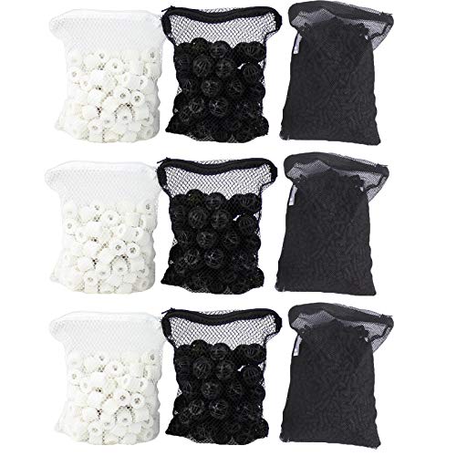 AQUANEAT Aquarium Filter Media Canister Filter Media Set Ceramic Ring Bio Ball Activated Carbon for SUNSUN Pond Filter Power Filter Top Filter (Triple Pack)