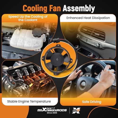 Image of maXpeedingrods 30103018 4 inch Paddle Blade Puller Fan 12V Universal for Motorcycles, Trikes, RVs, Agricultural Machinery VA32A10162A