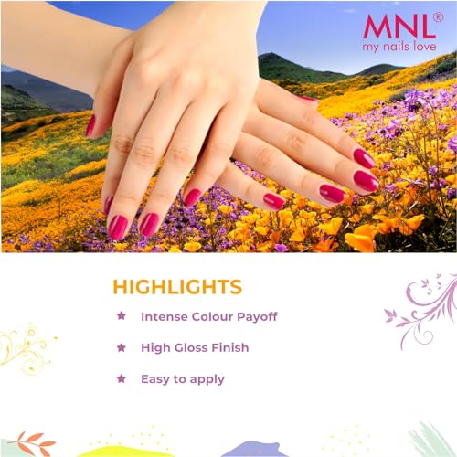 Image of MNL Natural Glossy Mini Nail Polish Set Makeup Stylish Pastel Paradise Pack of 10 pcs combo Non-Toxic, Highly Pigmented Long-Lasting Chip-Resistant Vegan, Quick Dry & Cruelty-Free Easy(4.5ml) Each