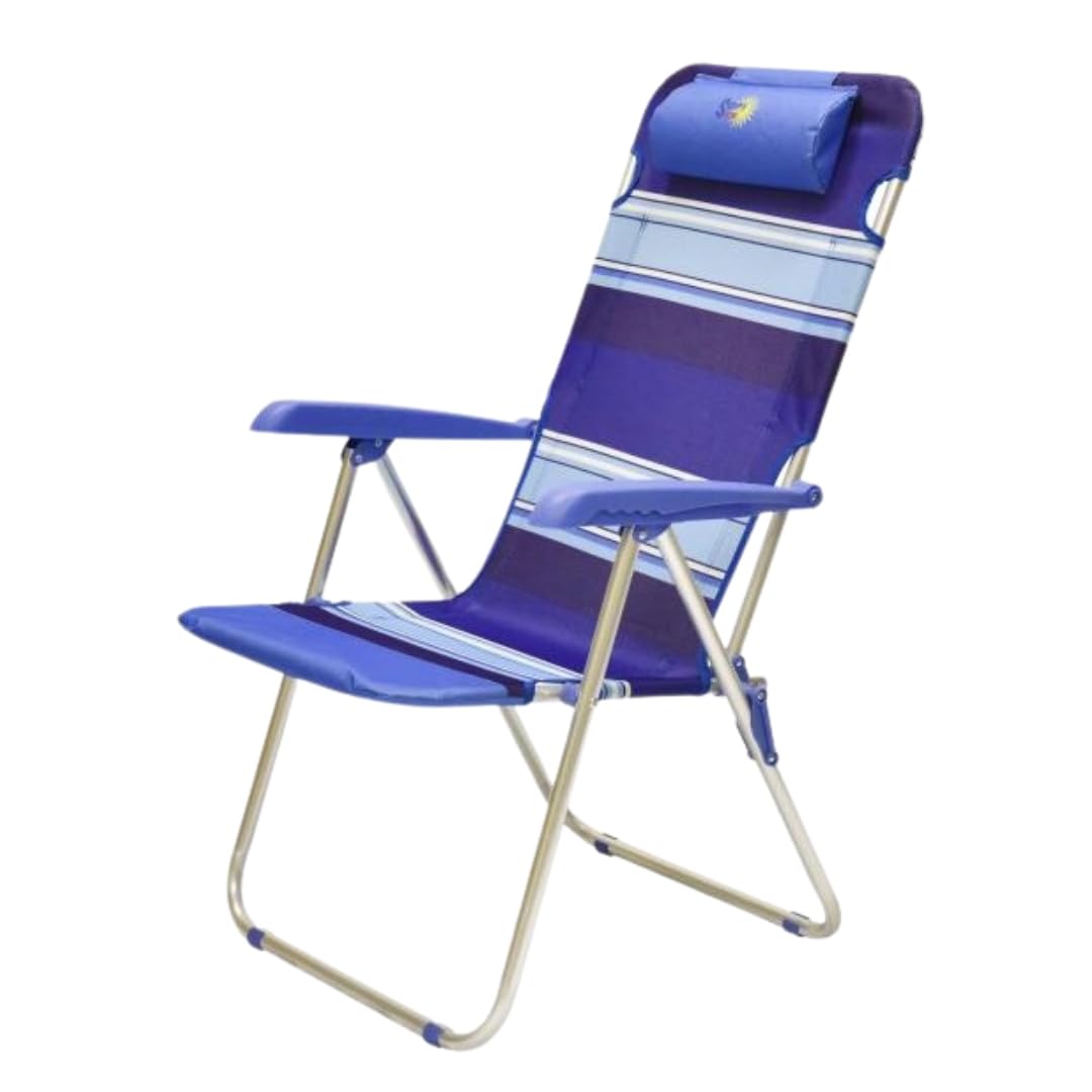 SUNNY STAR SEDIA MARE ROCHELLE 60x41x100cm STRUTTURA IN ALLUMINIO (blu fasciato)