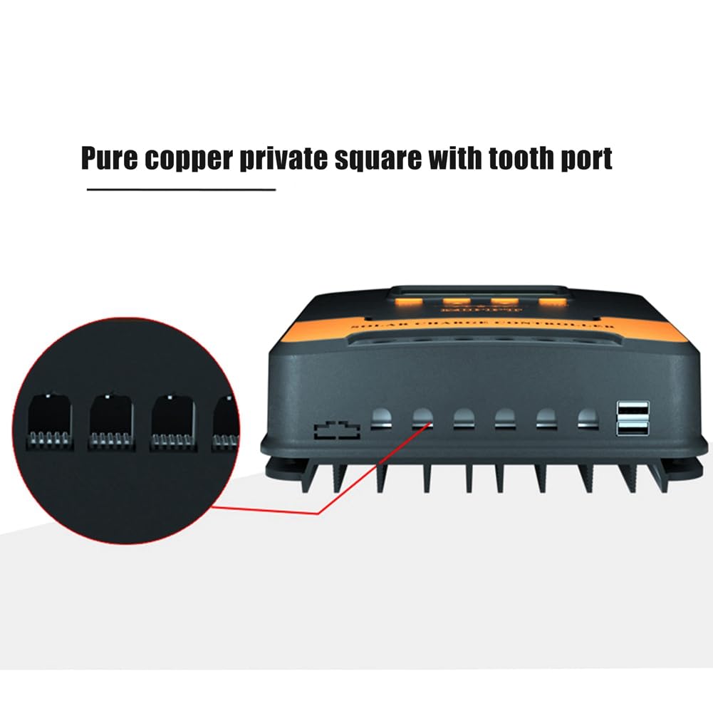 Orton Controlador solar MPPT de 30 A, 12 V, 24 V, adaptación automática, controlador de carga de batería de litio de plomo para panel solar