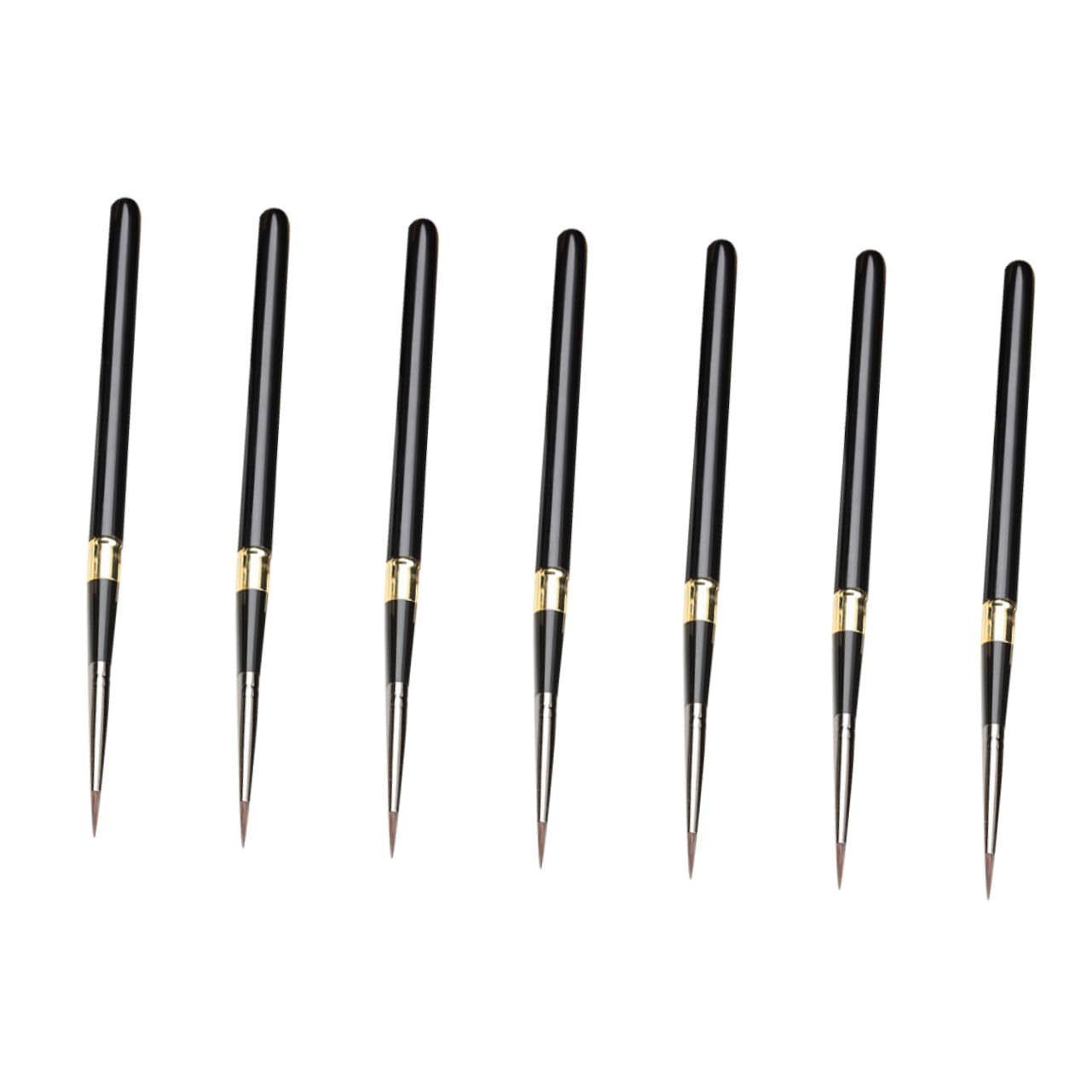 Pinceles Desmontables de Acuarela 7 Piezas Mango Metálico Negro