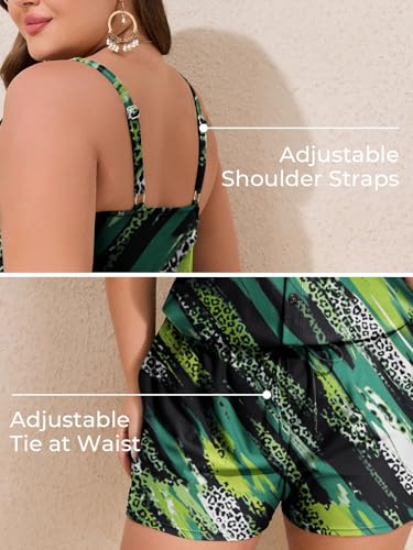 Image of Summer Mae Plus Size Swim Romper One Piece Swimsuit Women Blouson Bathing Suit with Pockets 2026 Modest Swimwear