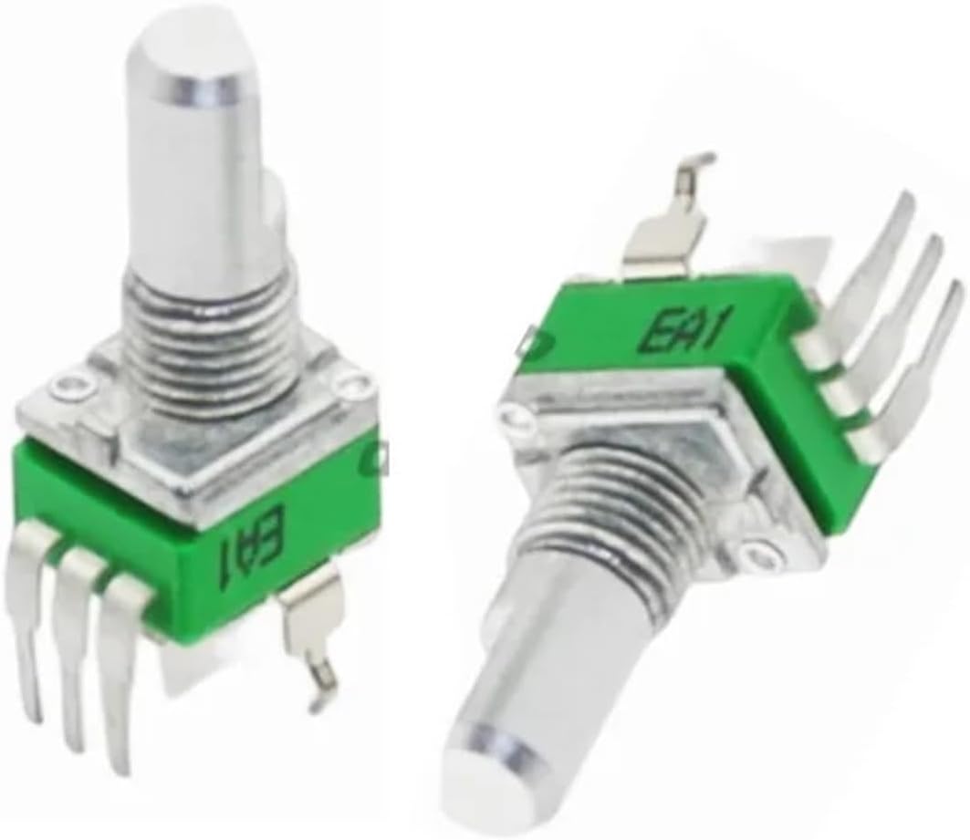 1PCS 09 Type Potentiometer Single Connected Vertical 3-pin B10K 20K 50K 100KAxial Length 15mm Haft axis(20K Ohm)