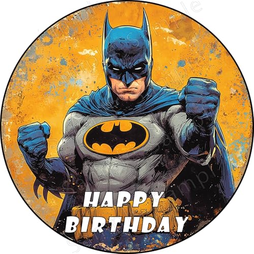 7.5x Inch Edible Cake Toppers – Hero Dark Themed Birthday