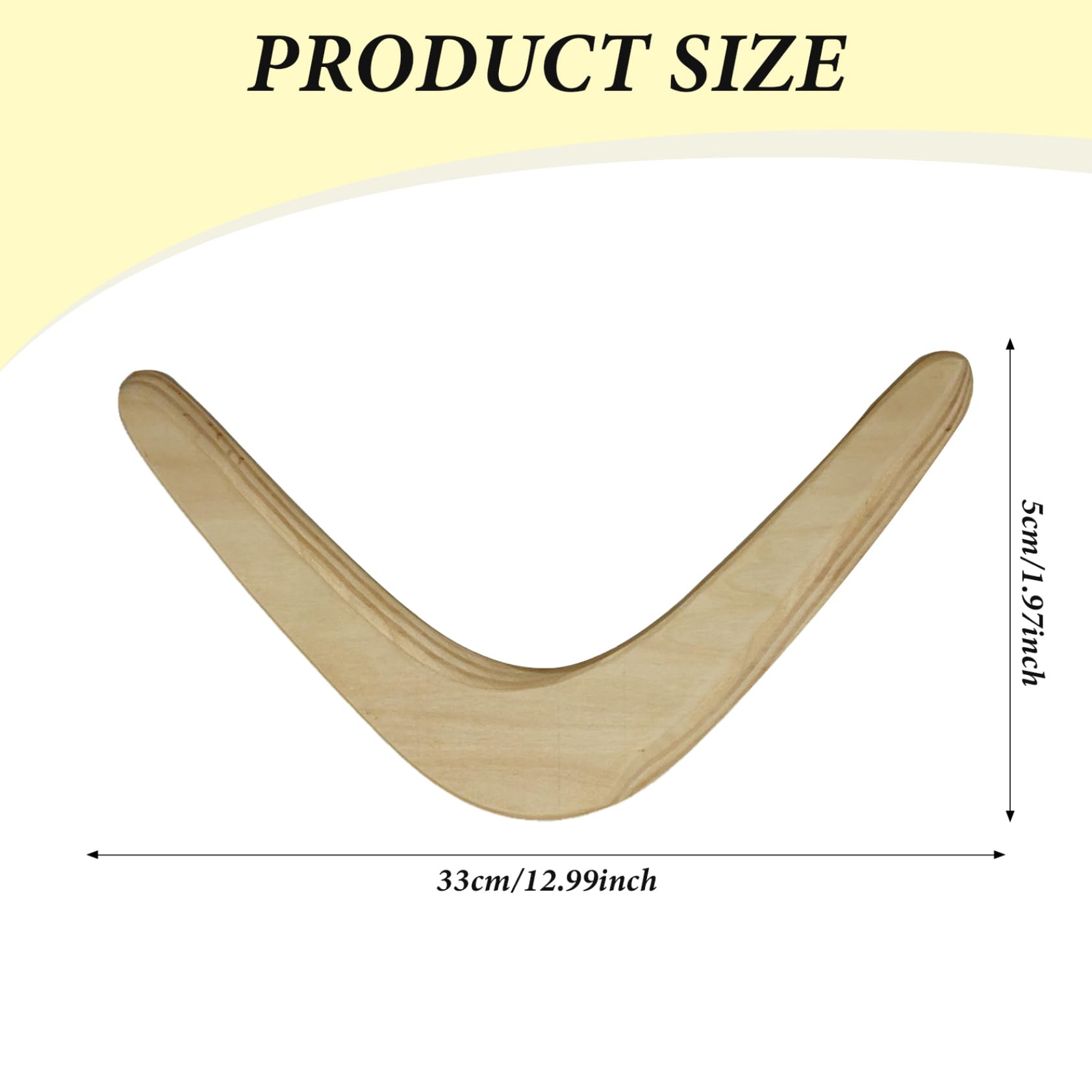 Bumerang-Holz-Bumerangs V-Form 33 x 5,1 cm für Kinder Erwachsene Rasen Strand