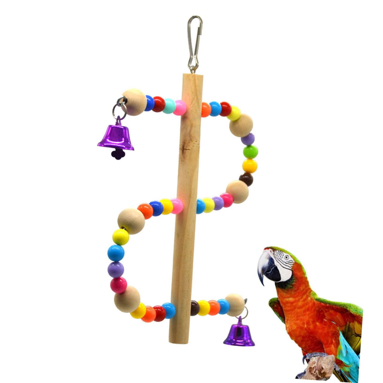 FRCOLOR 3 Pz Giocattolo Per Pappagalli Accessori Per Gabbie Per Pappagallini Giocattoli Per Parrocchetti Altalena Del Pappagallo Uccelli Di Legno Forniture Per Criceti