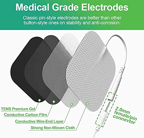 Image of AGAM Digital Therapy Machine Electrodes Reusable TENS Unit Pads - Square Shaped Electrodes Replacement Pads, Strong Stick Gel, Universal Compatibility for Muscle Relief & Pain Therapy (4-Pack)