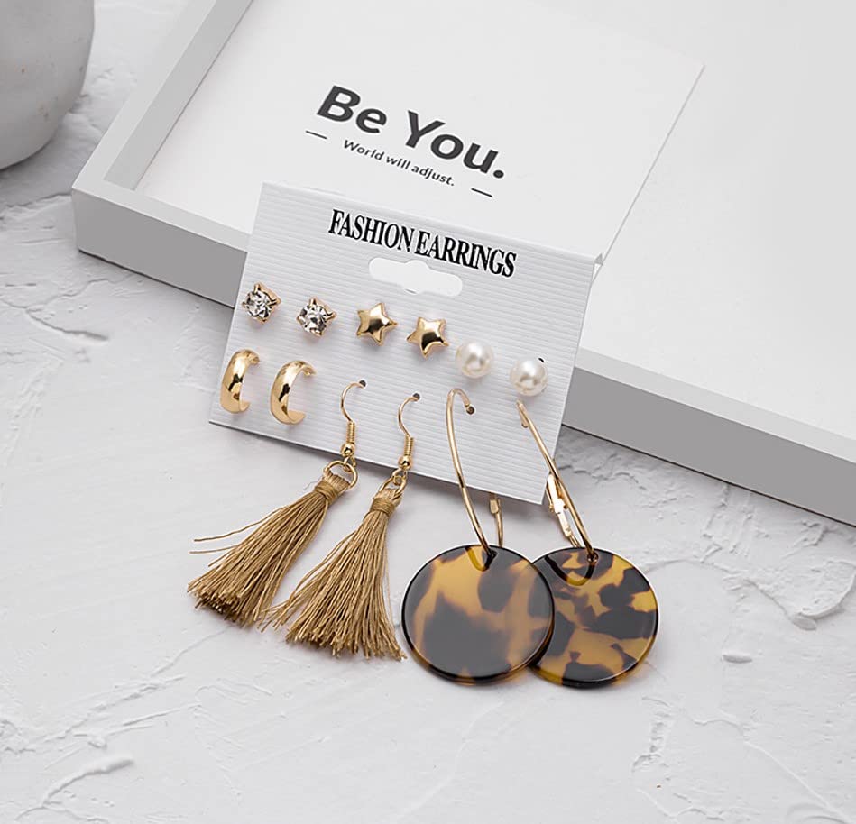Image of ANNACREATIONS Stylish combo of pearl stud hoop earrings set for Women Girls