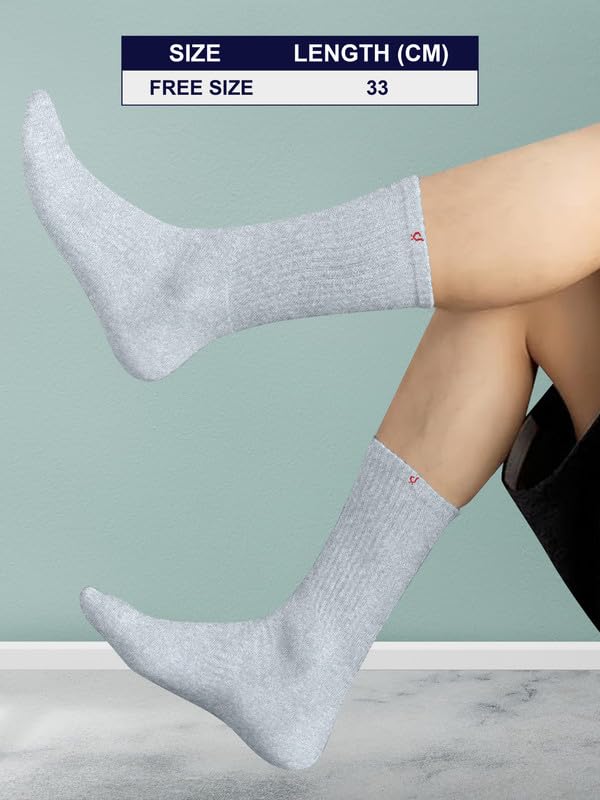 TRENDMALLS Cotton Blend Socks for Mens & Womens, Crew Length, Athletic Odour Free with Arch Support Sports Running wear Unisex Free Size (Packs of 3 & 6) 1