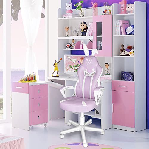 Joyfly Gaming Chair For Girls, Kawaii Gamer Chair For Teens Adults Kids Computer Chair, Ergonomic Pc Chair With Lumbar Support For Women（Light Purple） #TOP6