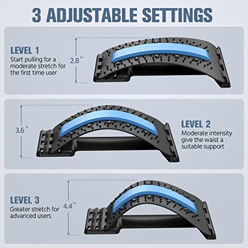 Image of Back Stretcher, Lumbar Back Cracker Board Pain Relief Device, Multi-Level Lumbar Back Massager, Pain Relief for Herniated Disc, Sciatica, Scoliosis, Lower and Upper Lumbar Support Stretcher