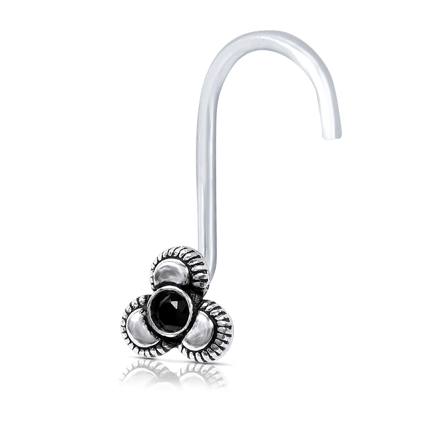 NEMICHAND JEWELS 925 sterling Silver oxidised nose ring/nose pin for womens (SSNP-10) (B0973SBVQQ) Amazon Price History, Amazon Price Tracker